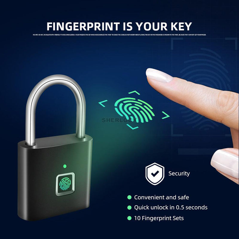 🔐 Golden Fox – Smart Fingerprint Padlock