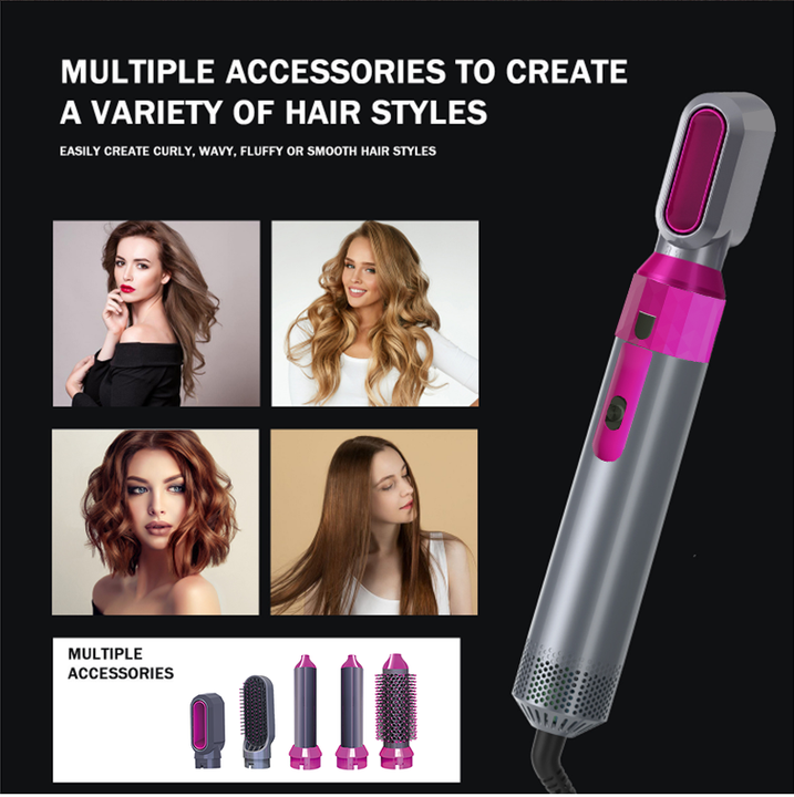 💁♀️ 5-in-1 Hot Hair Brush – Style, Dry, and Shine in One Go! ✨