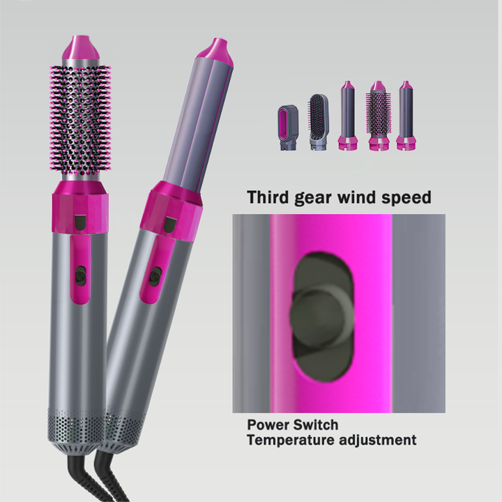 💁♀️ 5-in-1 Hot Hair Brush – Style, Dry, and Shine in One Go! ✨