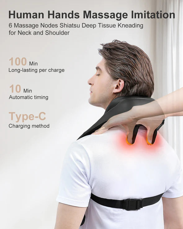 Neck and Shoulder Massager with Heat & Dual Speed (2000mAh)