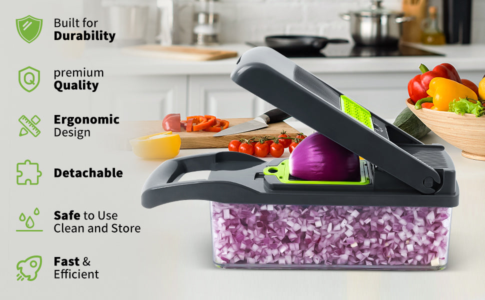 🥗 Ultimate 8-in-1 Vegetable Cutter, Chopper & Slicer – Fast, Easy & Safe Prep