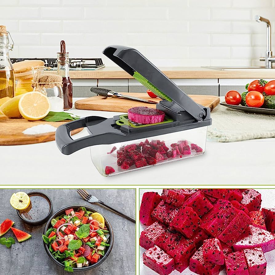 🥗 Ultimate 8-in-1 Vegetable Cutter, Chopper & Slicer – Fast, Easy & Safe Prep