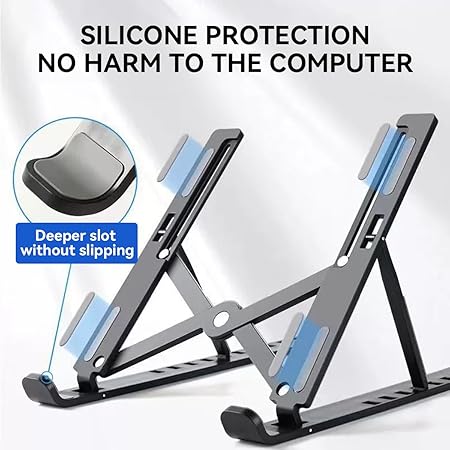 Adjustable Aluminum Laptop Stand – Ergonomic, Foldable & Built to Last