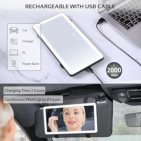 Car Sun Visor With Light Led Make-up Mirror