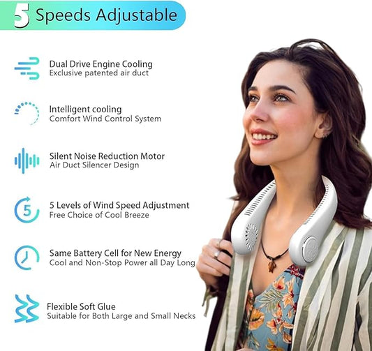 Rechargeable Neck Fan Stay Cool Anytime, Anywhere – With the Bladeless Neck Fan