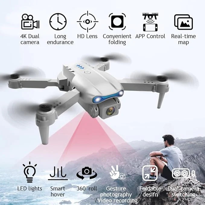 E99 Drone-HD Camera-4K Result-360° Flip-Long Battery Life