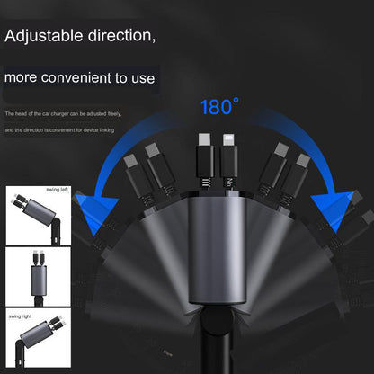 🔌 4-in-1 Retractable Charging Cable – One Cable for All Your Devices!