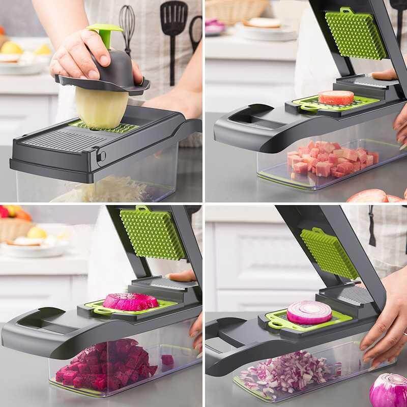 🥗 Ultimate 8-in-1 Vegetable Cutter, Chopper & Slicer – Fast, Easy & Safe Prep