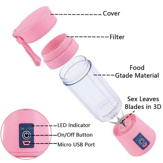 🔋 Portable Juicer Blender – Fresh Juice Anytime, Anywhere! 🍓🍍🍊